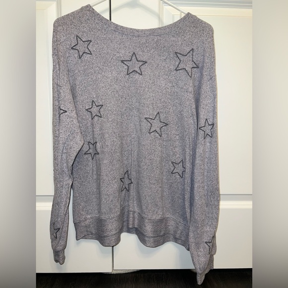 Oversized Star Grey Lightweight Cotton Pullover - Picture 1 of 5